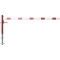 Swing barrier | with pull rope reinforcement | for casting in concrete, hot-dip galvanized and white coated with red reflecting stripes | Barrier arm length: 3000 mm | for padlock